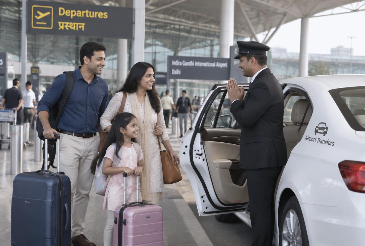 Chauffeur-driven airport transfer at Delhi airport
